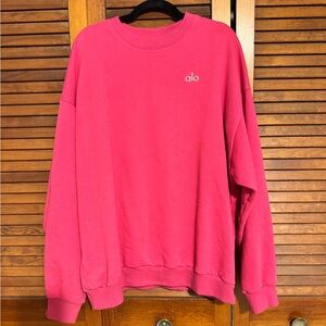 ALO Yoga Accolade Crew Neck Pullover - Pink Summer Crush